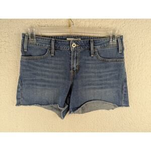 Signature Levi Strauss And Co Shorts Womens 8 Blue Denim Mid Rise Cuffed Hem
